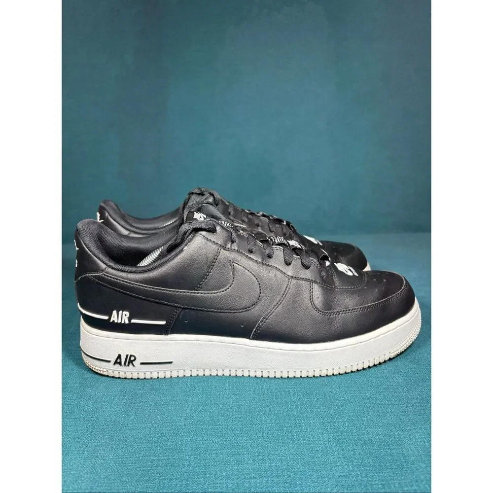 Nike Air Force 1 Low '07 LV8 Double Air Black White Men's Size 12 CJ1379-001